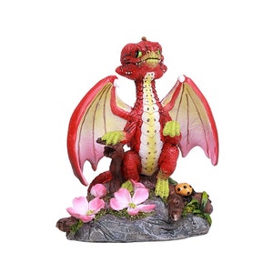 APPLE DRAGON FIGURINE, Apple dragon, red dragon,dragon gift,unique,figurine,apple dragon,cute dragon,kitchen decor,unique gift,fruit