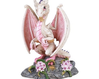 GARLIC DRAGON FIGURINE, dragon,dragon gift,figurine,garlic,cute dragon,kitchen decor,unique gift,white,pink