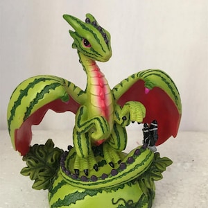 Watermelon Dragon Figurine: Dragon Decor