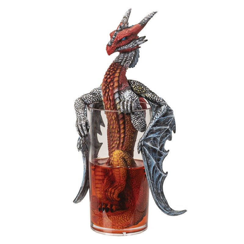 Pacific Giftware Figurina Resina Drago Alato In Bicchiere Mojito - Stanley Morrison - 12,7 Cm - Decorazione Fantasy