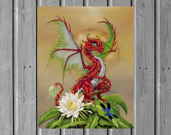 Dragon Fruit Dragon Print, Whimsical Kitchen Art - Etsy