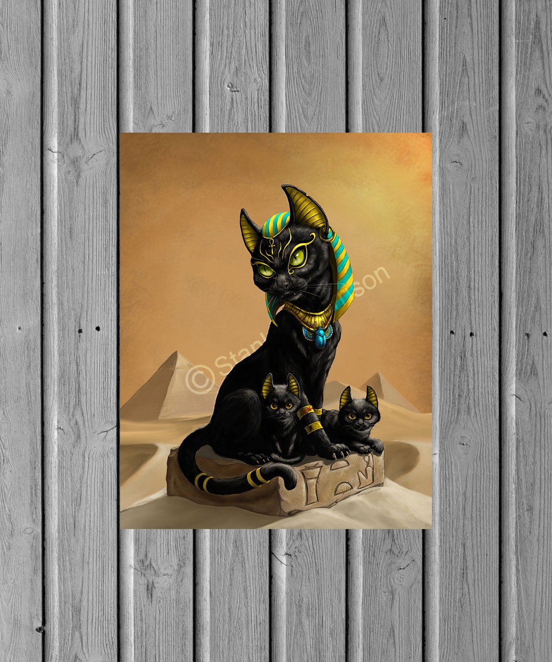 BASTET EGYPTIAN GOD Print 4x6, 8.5x11, or 11x14, Cat