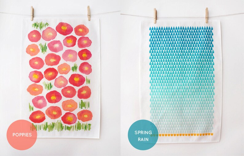 Set of 2 ecofriendly tea towels pick any 2 colorful Etsy
