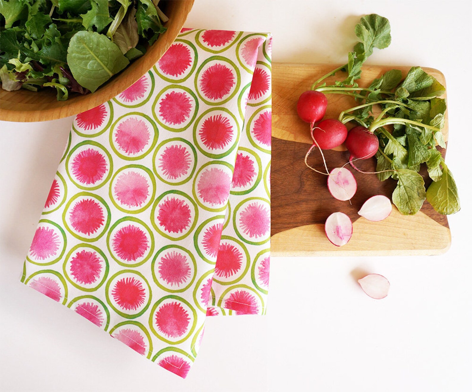Set of 4 ecofriendly tea towels watercolor veggie designs Etsy