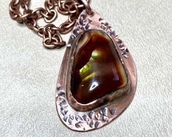 Fire Agate Asymmetrical Teardrop Flash Chatoyance Shine Spring Trending Mother's Day Gift Sister Mom Daughter Graduation Unique Wearable Art