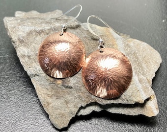 Dandelion Seed Puffs Bright Copper Hammered Texture Spring Summer Mother's Day Gift Wife Daughter Sister BFF Granddaughter Niece Graduation