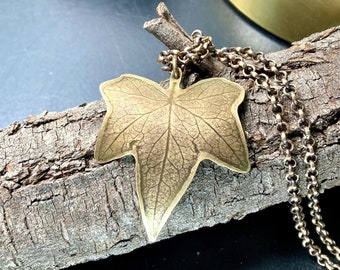 Ivy Leaf Necklace Embossed REAL Leaf Nature Inspired Unique Gift Mother's Day Daughter Mom Sister Granddaughter Niece Cousin BFF Graduation