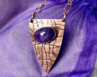 Amethyst Necklace, Copper