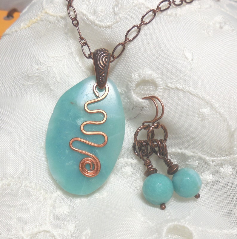 Aqua Spiral Pendant June July Birthday Graduation Transition Balance Change Mother Daughter Sister Wife Aunt Grandmother Nurse Caregiver