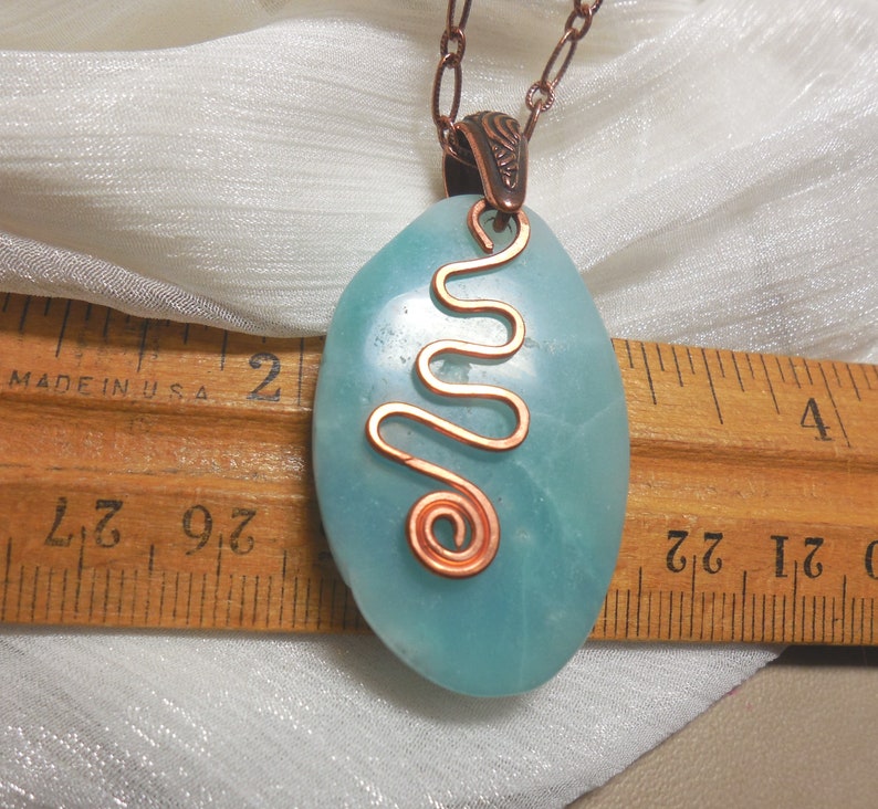 Aqua Spiral Pendant June July Birthday Graduation Transition Balance Change Mother Daughter Sister Wife Aunt Grandmother Nurse Caregiver