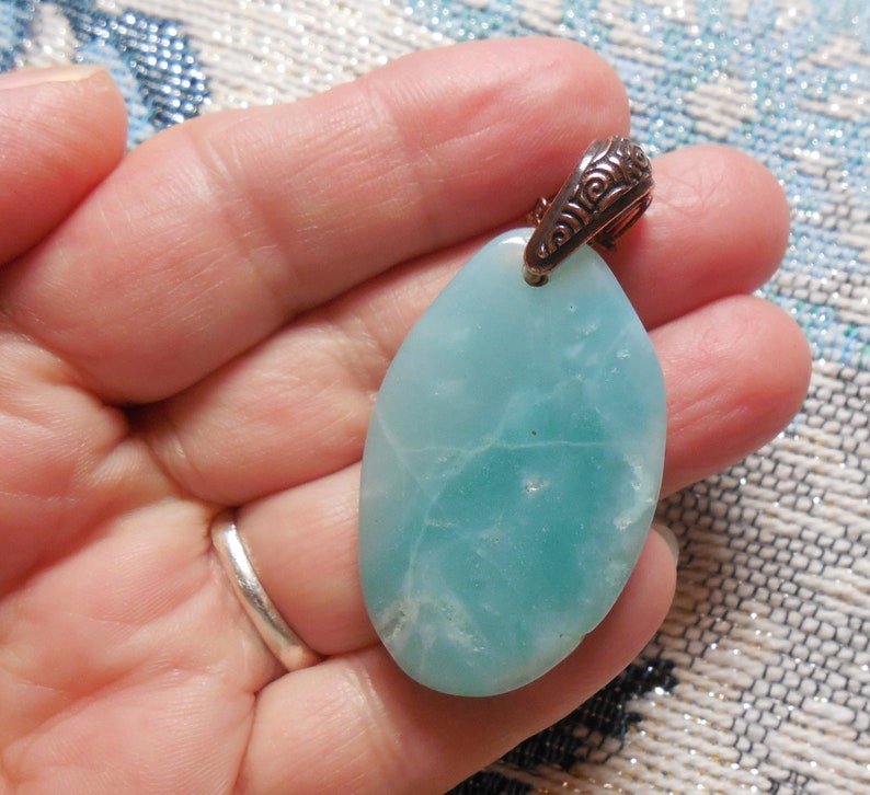 Aqua Spiral Pendant June July Birthday Graduation Transition Balance Change Mother Daughter Sister Wife Aunt Grandmother Nurse Caregiver