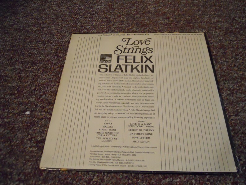 Still Sealed Love Strings Felix Slatkin Vinyl Record LP .66 cents gotta love it image 2