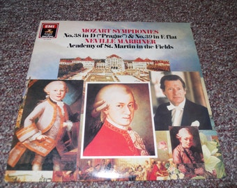Mozart Symphonies No. 38 in D "prague" and No.39 in E Flat Neville Marriner Vinyl Record LP