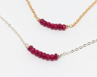 Ruby birthstone necklace for daughter July birthstone jewelry gifts for new mom custom family birthstone necklace handmade necklace for her