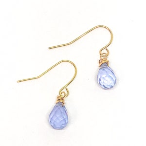 Chalcedony earrings. Minimalist earrings gold. Handmade jewelry gifts for women. Small earrings dangle. Bridesmaid gifts jewelry boho image 1