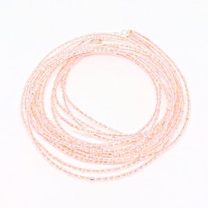 Pink multi strand necklace. long necklace for women. layered necklace. sparkly necklace. statement necklace rhinestone. handmade jewelry