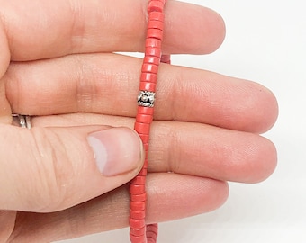 Coral bracelet bead man bracelet husband gift for him coral bracelet stone yoga bracelet for him unisex beaded bracelet husband anniversary