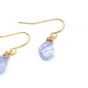 Chalcedony earrings. Minimalist earrings gold. Handmade jewelry gifts for women. Small earrings dangle. Bridesmaid gifts jewelry boho image 6