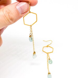 Aquamarine earrings march birthstone jewelry for her indie earrings statement earrings for mom jewelry dangle earring millennial birth month