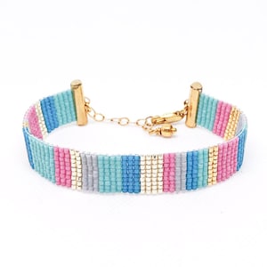 Cuff bracelet western jewelry beadloom bracelet woven beaded bohemian style jewelry bead loom stacking bracelet for women colorful bracelet