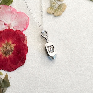 Hanukkah gift dreidel necklace silver Judaica necklace cute Hanukkah necklace Hanukkah jewelry gift idea dreidel jewelry bat mitzvah present