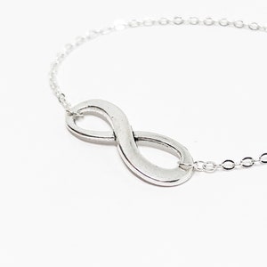 Infinity necklace sterling silver minimalist jewelry anniversary gift infinity symbol necklace for her eternity necklace infinite love wife