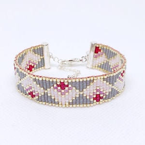 Bead bracelet colorful cuff bracelet bead woven bracelet beadloom bracelet beaded jewelry woven jewelry bead loom bracelet cute adjustable