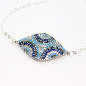 Evil eye necklace celestial eye necklace eye charm necklace silver protection necklace amulet necklace for women gift good luck necklace