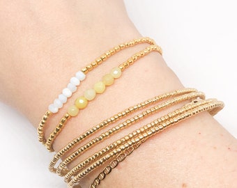 Schichtarmband Perlen Manschette Armband Stapel Wickelarmband Perlen Schmuck für Frauen Geschenk für sie Geschenk unter 50 Armband Set