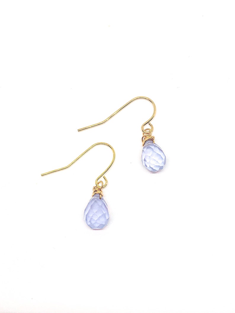 Chalcedony earrings. Minimalist earrings gold. Handmade jewelry gifts for women. Small earrings dangle. Bridesmaid gifts jewelry boho image 4