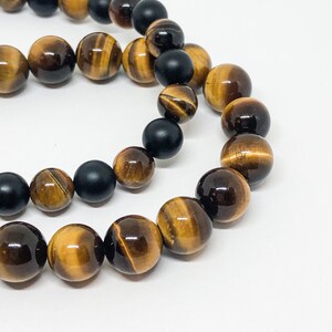 Bracciale di protezione personalizzato braccialetto da uomo braccialetto spirituale braccialetto occhio di tigre regalo per lui per papà regalo fratello braccialetto occhio di tigre nero 10 mm