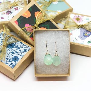 Sea foam light green teardrop simple delicate silver plated earring sea foam jewelry handmade jewelry gift for her dainty jewelry minimalist