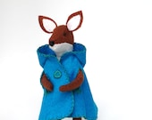Charlotte- Stuffed Felt Fox, Stuffed Felt Animal, Collectible Fox Soft Sculpture, Art Doll