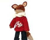 Felix Fox - Collectible Felt Fox, Stuffed Felt Fox, Fox Art Doll, 100% Wool Felt Fox
