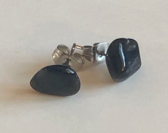Gouden obsidiaan oorknopjes
