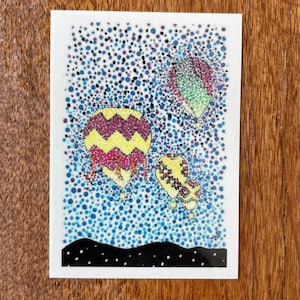 Dawn Patrol Die Cut Sticker - Riproduzione del dipinto originale acrilico Stipple