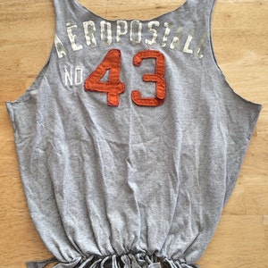 Upcycled grau Aeropostale T-Shirt-Markt-Tasche