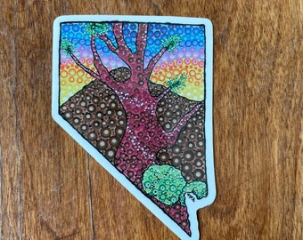 Nevada Die Cut Sticker - Reproduction of Original Acrylic Stipple Painting