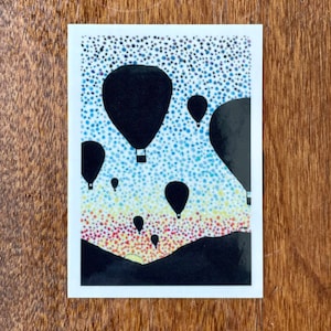 Sunrise Die Cut Sticker - Riproduzione del dipinto originale acrilico Stipple