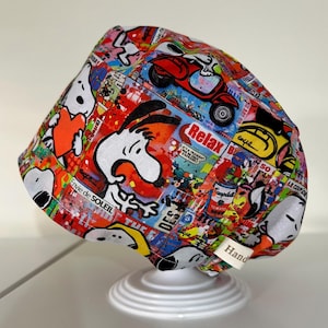Graffiti Snoopy Handmade Scrub Hat Scrub Cap