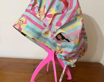Stripey BarbieDoll Bouffant Style Adjustable Toggle Handmade Scrub Hat Scrub Cap
