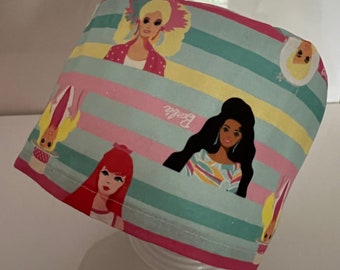 Stripe BarbieDoll Handmade Scrub Hat Scrub Cap