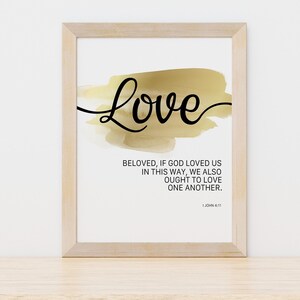 1 John 4:11 | Love | Calligraphy Bible Verses | Scripture Art For Downloading | Contemporary Abstract Watercolor Prints