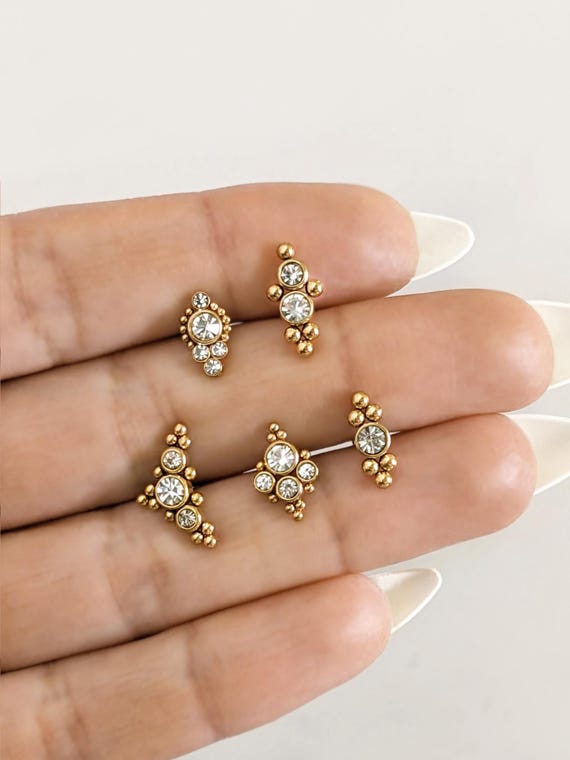 Buy Gold Zirconia Opal Ear Piercing Helix Tragus Lobe Snug Conch