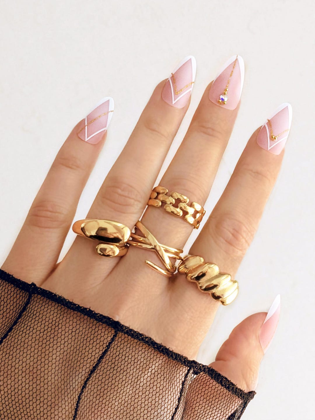 Chunky Minimalist 18K Gold Ring . Waterproof Gold Thick Rings for Her. Wide Gold Ring Cross Chain Band - Etsy