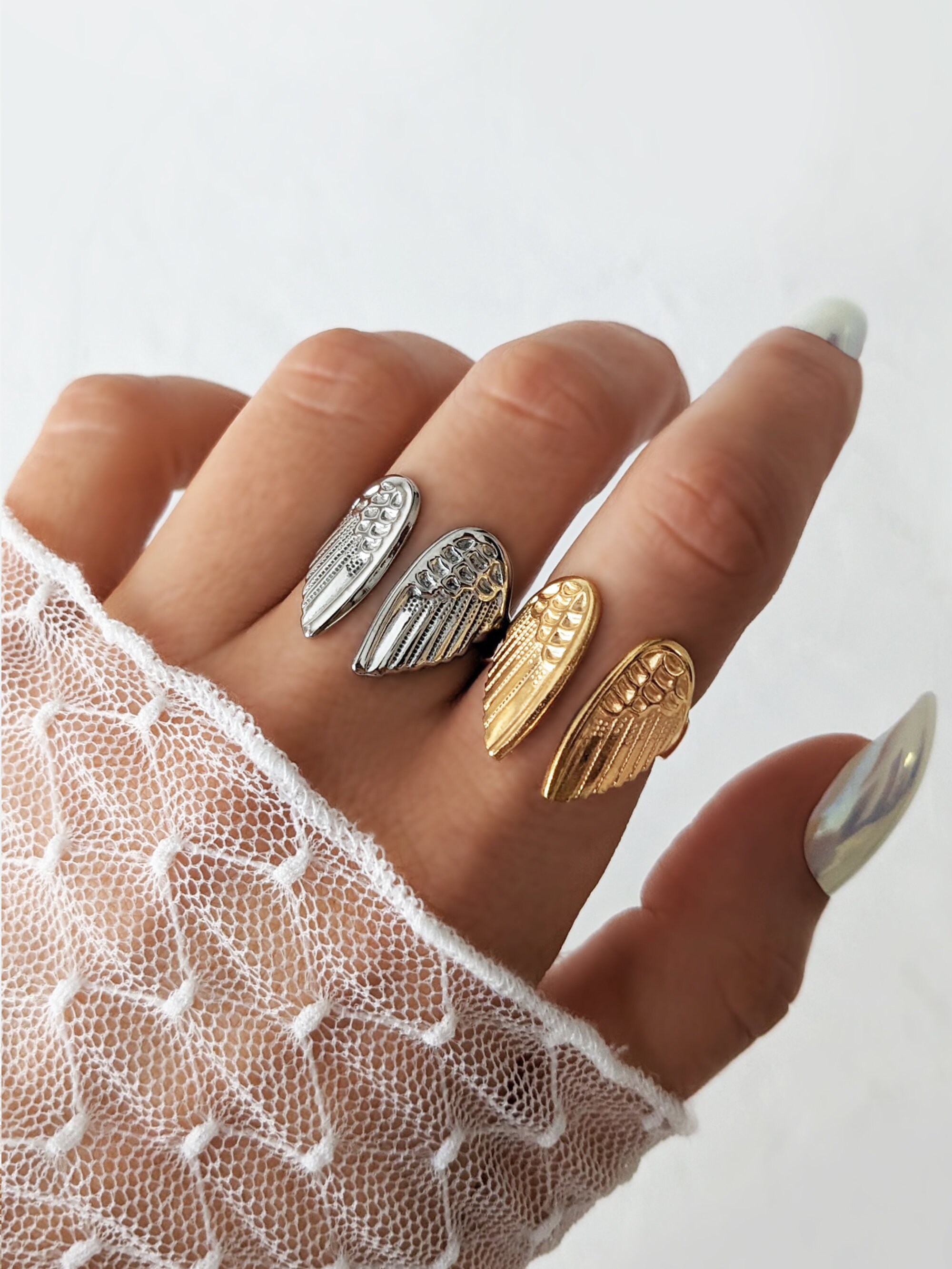 Gold angel 2024 wing ring