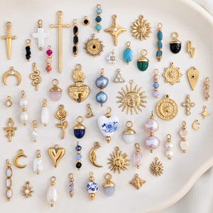 Charms acier pour créole personnalisée . Pendentif à l'unité pour mono boucle créole  - Créez votre propre bijou
