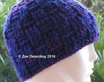 Instant Download Pattern - Basketweave Crochet Hat