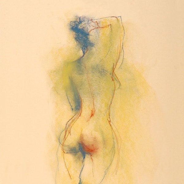 Figure Drawing Female Nude by Lucy Morar / Fine Art Print 8"x10" / Lady's Maid