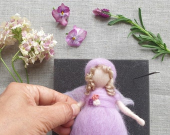 DIY Little Fairy ** Komplettes Nadelfilzset für Anfänger ** Leicht verständliche Anleitung ** Wunderschöne Materialien